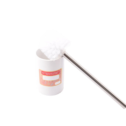 Toiletborstel met houder keramiek Toiletborstel 37 cm - keramiek - RVS Wit 2-delig 