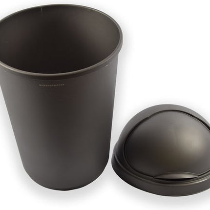 Prullenbak met schuifklep - 50liter -roldeksel - Afvalton |Afvalemmer met schuifdeksel - Recycled Kunststof -Grijs