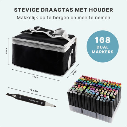 Dubbelzijdige markering 168 st twinmarkers XXL-set - Stift met 168st