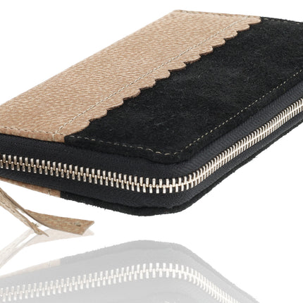Portemonnee Dames met Ritssluiting | 20x10x2.5cm | 12 Pasjeshouders, Briefgeld & Muntvak - Cadeau voor Vrouwen & Mama | Echt Leren Portefeuille Beige voor Dames  