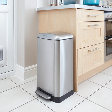 BLACK+DECKER pedaalemmer - 30L - RVS - soft close - losse binnenemmer