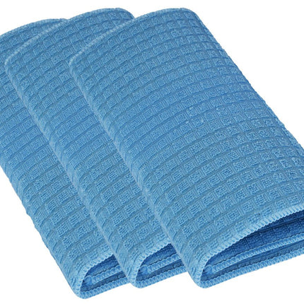 Set van 3 Kleurrijke Vaatdoeken - Blauw - Polyester en Katoenmix - 80 gm - 30x40 cm