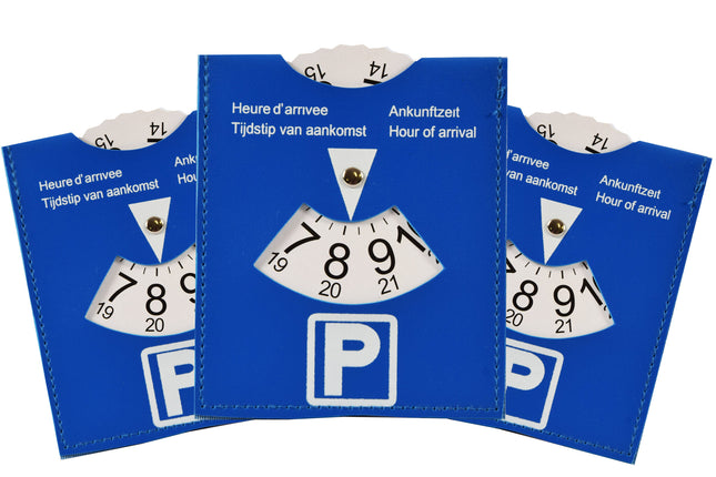 Parkeerschijf 3 Stuks Parkeerkaart Blauw van Hoogwaardig Plastic | Parkeren in de Blauwe Zone | 15 cm x 12 cm | Parkeerkaart  Kopen | Parkeerschijven | Blauwe Schijf Kopen