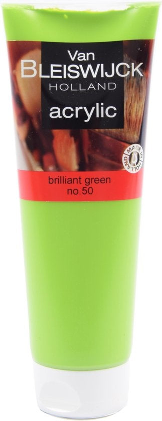 Acryl verf 250 ML - Watervaste verf - Acrylverf lichtgroen - Brilliant green nummer 50