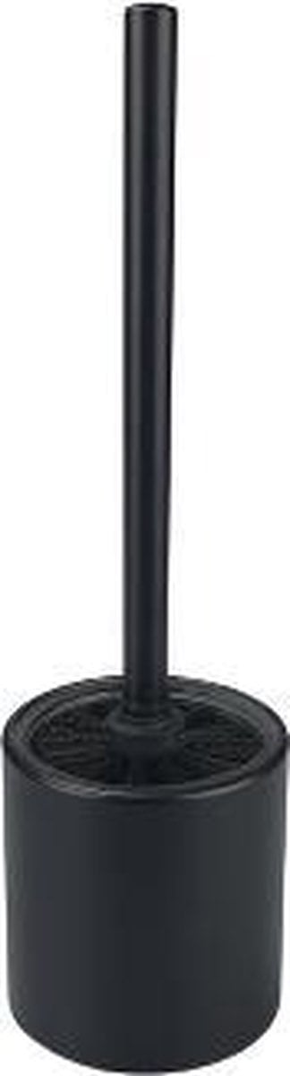 WC borstel + houder MYLAN - Zwart - RVS - Ø 10 x h 34 cm - Rond - Toiletborstel