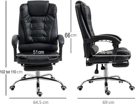 Ergonomische Bureaustoel Zwart – verstelbaar – volwassen – kantoor – werk – meubels – stoelen – wonen – gaming stoel – vergaderstoelLuxe Design Bureaustoel - Zwart - Kunstleer - Verstelbaar