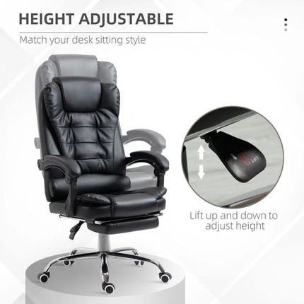 Ergonomische Bureaustoel Zwart – verstelbaar – volwassen – kantoor – werk – meubels – stoelen – wonen – gaming stoel – vergaderstoelLuxe Design Bureaustoel - Zwart - Kunstleer - Verstelbaar