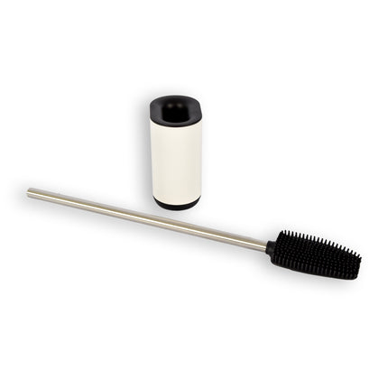 Toiletborstel | met houder | WC borstel | Wit | Toiletgerei | Badkameraccessoires | Vrijstaand en Druppelvrij | 11.50 cm*53cm 