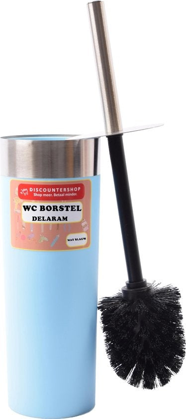 Toiletborstel Delaram mat blauw / wc borstel rond 24cm