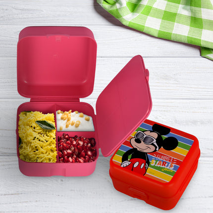Broodtrommel| Brooddoos | voor Meisjes | BPA Vrij | 1.5 liter | Met 3-Vakken | Roze | Lunchtrommel | 14cm*8cm*14cm