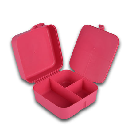 Broodtrommel| Brooddoos | voor Meisjes | BPA Vrij | 1.5 liter | Met 3-Vakken | Roze | Lunchtrommel | 14cm*8cm*14cm