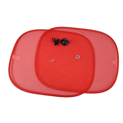 Zonwering op Maat - Rood Zonnescherm voor Auto Zijruiten | Set van 2 | Autoaccessoires | 44x36cm