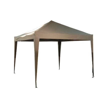 Luxe Opblaasbare Feesttent voor Tuinfeesten - Beige Polyester Partytent | Stalen Frame | 3x3x2.45m | Ruimte voor 10-12 Personen