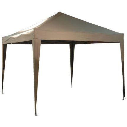 Luxe Opblaasbare Feesttent voor Tuinfeesten - Beige Polyester Partytent | Stalen Frame | 3x3x2.45m | Ruimte voor 10-12 Personen