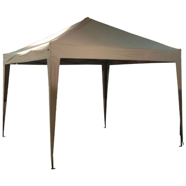Luxe Opblaasbare Feesttent voor Tuinfeesten - Beige Polyester Partytent | Stalen Frame | 3x3x2.45m | Ruimte voor 10-12 Personen