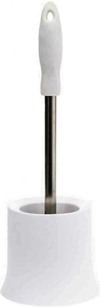 Toiletborstel met houder wit - met silicone borstel 39 cm