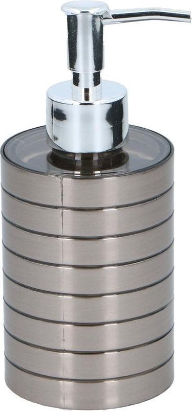 1x Zeeppompje/zeepdispenser 300 ml zilver - Zeepdispensers met pompje zilverkleurig