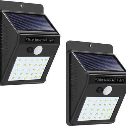 2x Automatische Solar LED lamp - 40 LED - Bewegingssensor - Zonne-energie - Tuinverlichting voor hek en wand