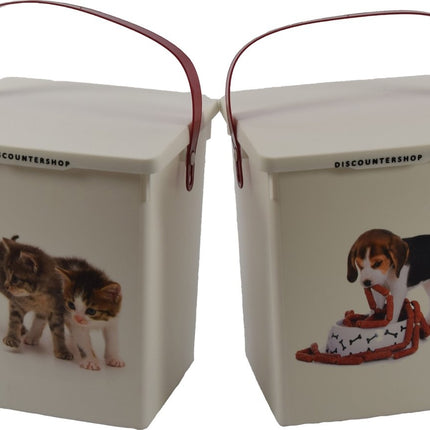 2 stuks Voedselcontainer Kattenbak en hondenbak-4liter - Kattencontainer - Katten- honden -Dierenvoederbox