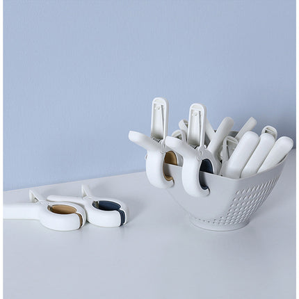 Klemmen 6 stuks - Wasknijpers - 6 stuks - Wit en blauw 100% kunststof en dus roestvrij | Laten geen afdrukken achter