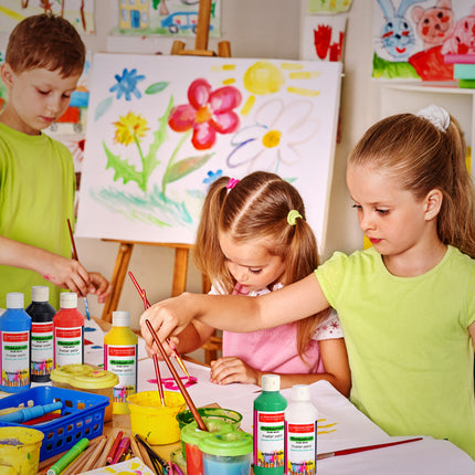 Waterbasis 5x Plakkaatverf Set | Ondoorzichtige Groen | Hoogte 16 cm | Voor Volwassenen en Kinderen | 250 ml | Ideaal voor Knutselactiviteiten Posters en Schoolprojecten 