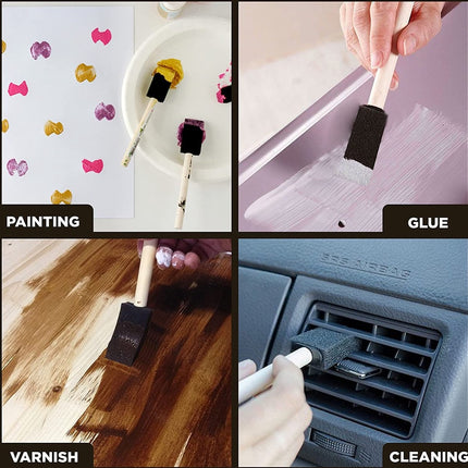 Spons Schilderkwast - Painting Brush Set - Schilderen verf kwasten 8 stuks- 8 x foambrush DIY