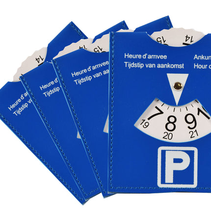 Parkeerschijf Blauw 4 stuks | Duurzame Blauwe Kaart Set | Parkeren In De Blauwe Zone | Blauwe Parkeerkaart Van Kunststof 15cm x 11cm | Lichtgewicht Design