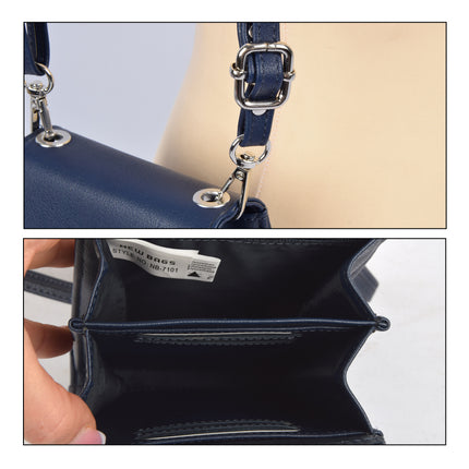 Elegant Telefoontasje Portemonnee voor Dames - Navy - 11x4x18.5cm - Met 5 Vakken - 5 Creditcardvakken 