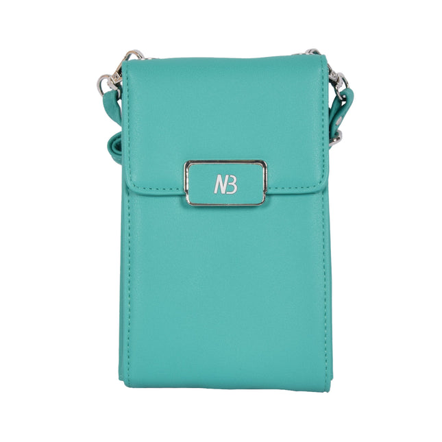 Nektasje voor Dames - Groen | Minitasje Portemonnee voor Dames - 18.5x11x4cm - Met 5 Vakken en 5 Creditcardvakken - Festivaltasje voor Smartphone & Meer