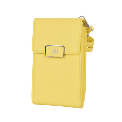 Geel Telefoontasje en Portemonnee voor Dames - 11cm x 4cm x 18.5cm - Handig Formaat -  PU Materiaal - Met 5 Creditcardvakken