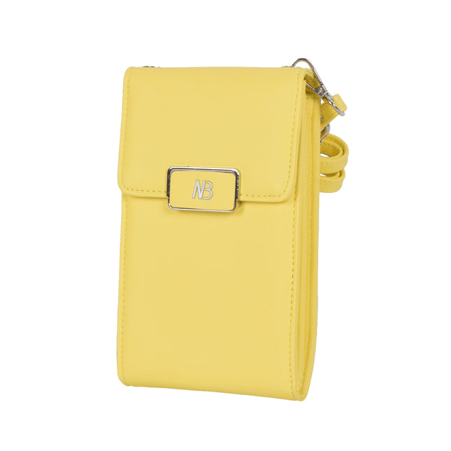 Geel Telefoontasje en Portemonnee voor Dames - 11cm x 4cm x 18.5cm - Handig Formaat -  PU Materiaal - Met 5 Creditcardvakken
