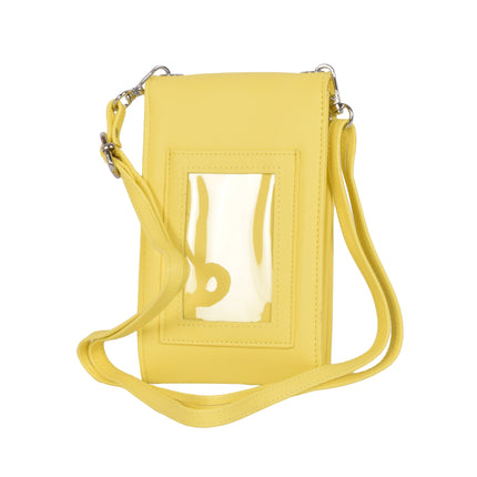 Geel Telefoontasje en Portemonnee voor Dames - 11cm x 4cm x 18.5cm - Handig Formaat -  PU Materiaal - Met 5 Creditcardvakken