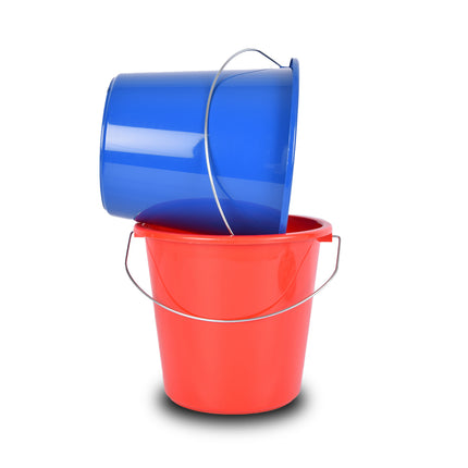 Blauwe Emmer van 5 Liter Kunststof met Stevige IJzeren Handgreep - Optimaal voor Bouwprojecten - 30x23 cm