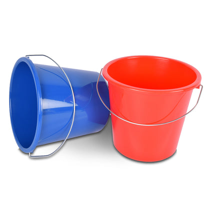 Handige Bouwemmer Rood 5L Kunststof 20x23 cm met IJzeren Handgreep - Voor Thuis en Tuin