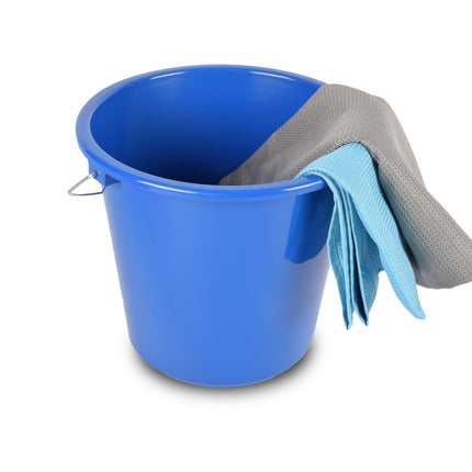 Blauwe Emmer van 5 Liter Kunststof met Stevige IJzeren Handgreep - Optimaal voor Bouwprojecten - 30x23 cm