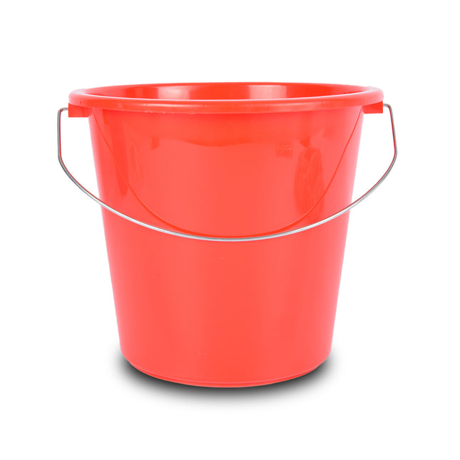 Handige Bouwemmer Rood 5L Kunststof 20x23 cm met IJzeren Handgreep - Voor Thuis en Tuin