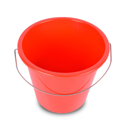 Handige Bouwemmer Rood 5L Kunststof 20x23 cm met IJzeren Handgreep - Voor Thuis en Tuin