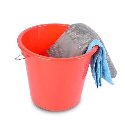 Handige Bouwemmer Rood 5L Kunststof 20x23 cm met IJzeren Handgreep - Voor Thuis en Tuin
