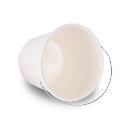 Stevige Witte Kunststof Emmer 10 Liter - Voor Huishoudelijk Gebruik, Tuin & Bouw - Met Sterke IJzeren Handgreep - 24.50cmx28 cm