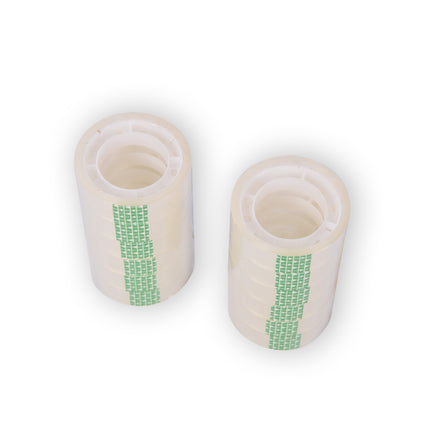 Praktische Set van 2 Transparante Verpakkingstapes - Plakbandrollen 12mm x 10m - Lichtgewicht Plastic - Inclusief 12 Stuks - Slechts 70g