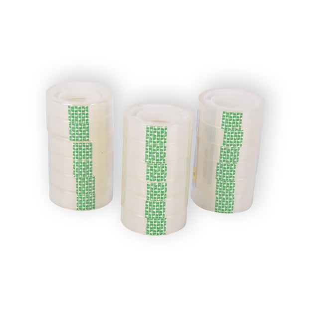 Handige Set van 3 Doorzichtige Verpakkingstapes - Transparante Plakbandrollen - 12mm x 10m - Licht Plastic - Inclusief 18 Stuks - Slechts 105g