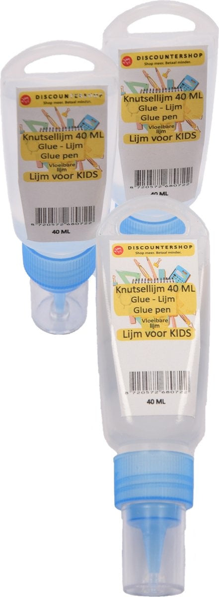 Discountershop 3 Stuks Knutsellijm 40ml Kinderlijm - Knutselen - Goedkope knutsellijm |Alleslijm