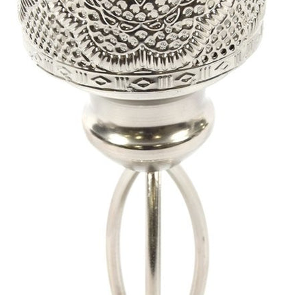 Oosterse Lantaarn | Metalen Kaarsenhouder Zilver | 27cm | Waxinelichthouder | Kandelaar