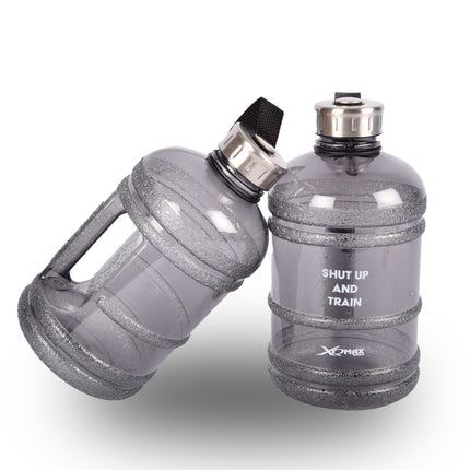 Drinkfles | BPA-vrij | Waterfles | Set | 1.9 Liter | Zwart | Met Handige Clipsluiting