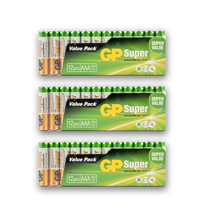 3 sets x 12 stuks  | Batterijen | Alkali -Manganese | alkaline batterijen | AAA-batterijen | 1.5V 