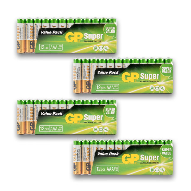 4 sets x 12 stuks | Batterijen | Alkali -Manganese | alkaline batterijen | AAA-batterijen | 1.5V 