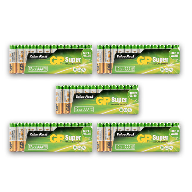 5 sets x 12 stuks | Batterijen | Alkali -Manganese | alkaline batterijen | AAA-batterijen | 1.5V 