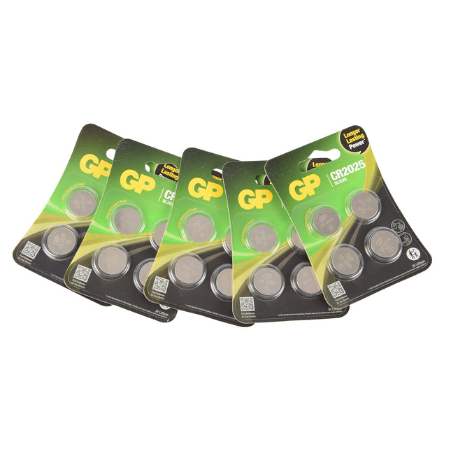 Set van 5 Pakketten CR2025 3V Knoopcelbatterijen - 20 Stuks in Totaal - Lithium Technologie