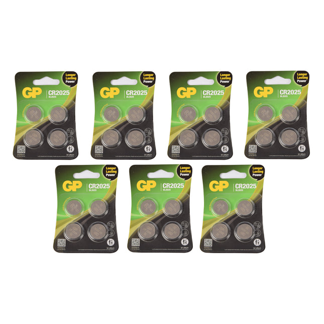 Set van 7 Pakketten met 4 Stuks CR2025 3V Knoopcelbatterijen - 28 Batterijen met Lithiumtechnologie voor Elektronica en DIY Klussen