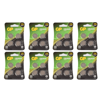 Set van 8 Pakketten met 4 Stuks CR2025 3V Knoopcelbatterijen | 32 Batterijen voor Elektronica en DIY Klussen met Lithiumtechnologie
